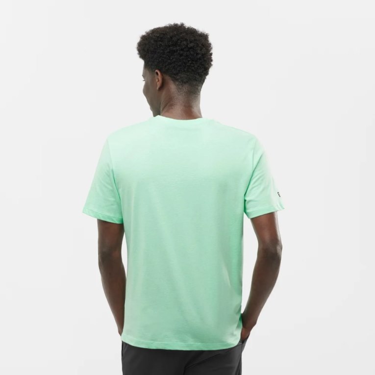 Camiseta Salomon Outlife Logo Curta Sleeve Masculino Menta | PT K46385